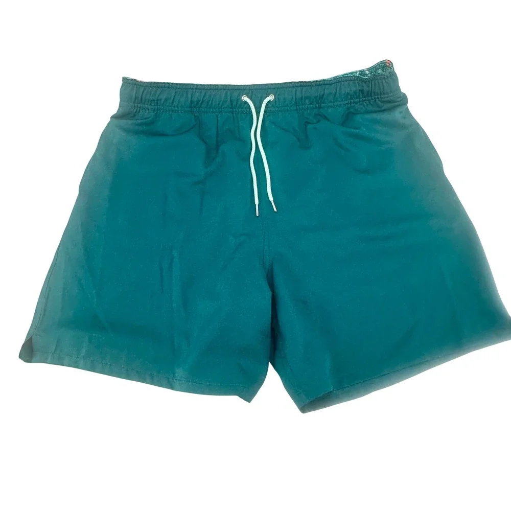Robert Graham Swim Trunks Mens XL Teal Floral Pocket Regular Fit Modern NEW